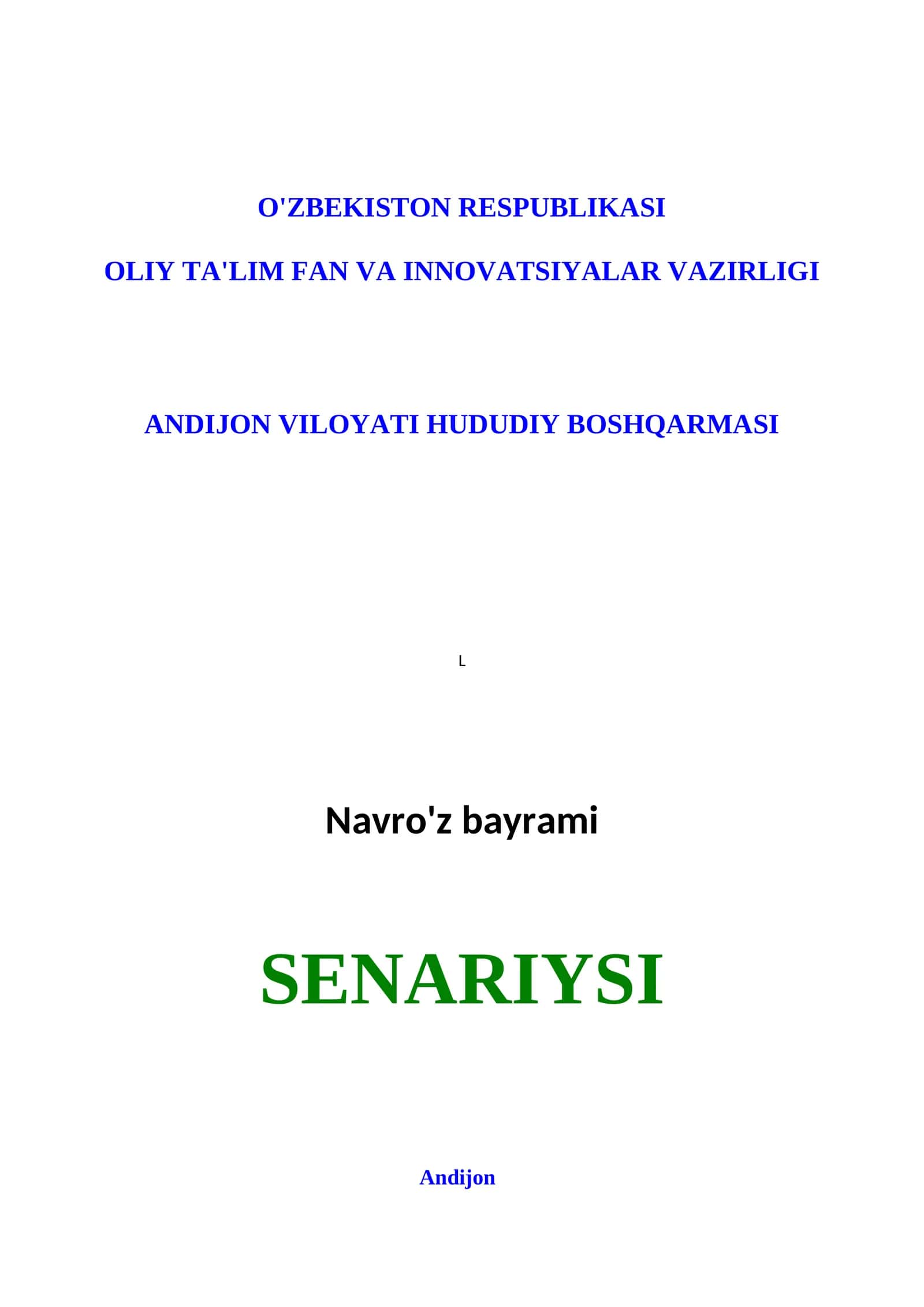 Navro'z bayrami senariysi