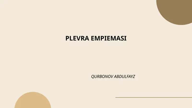 PLEVRA EMPIEMASI