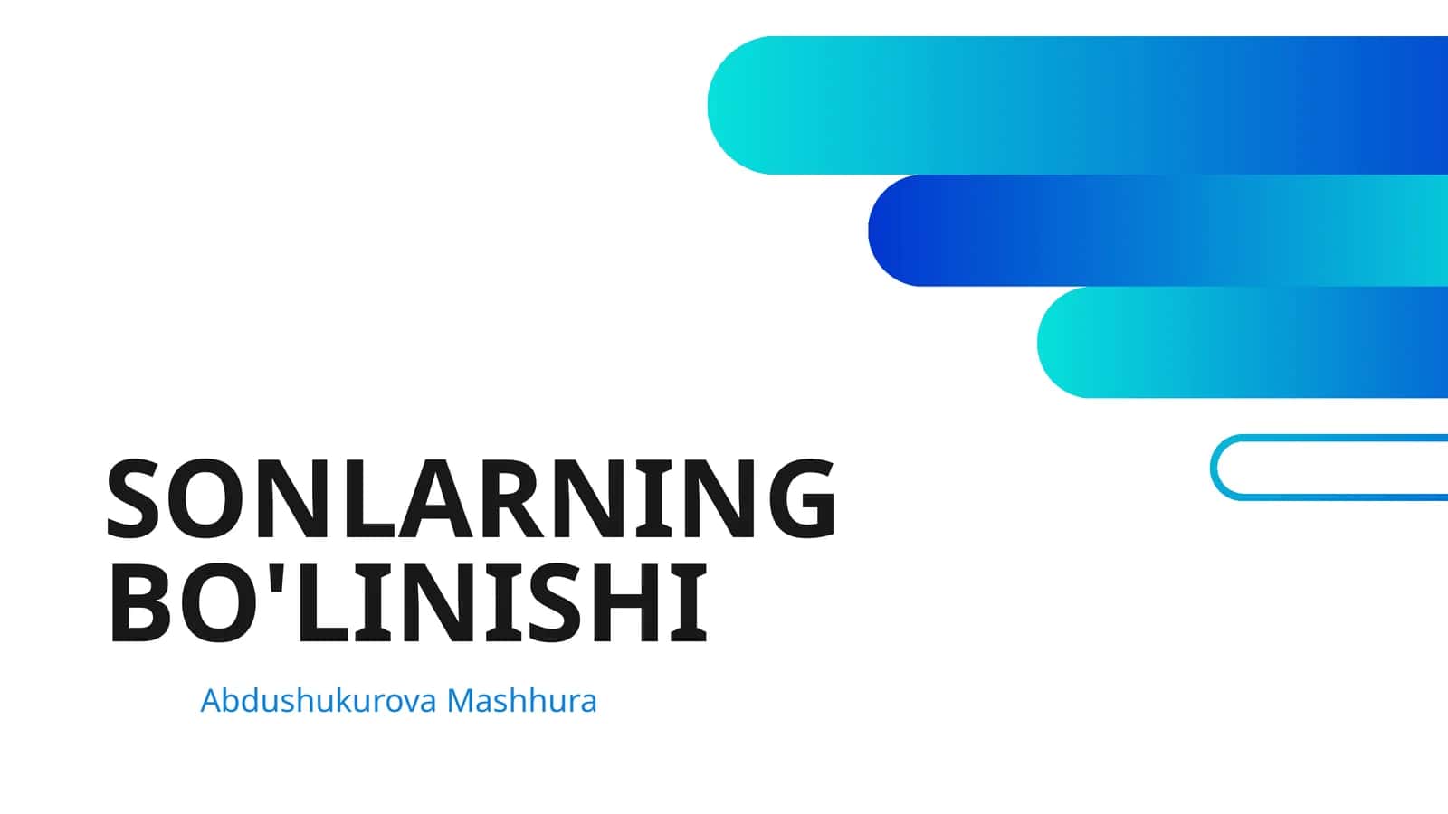 SONLARNING BO'LINISHI
