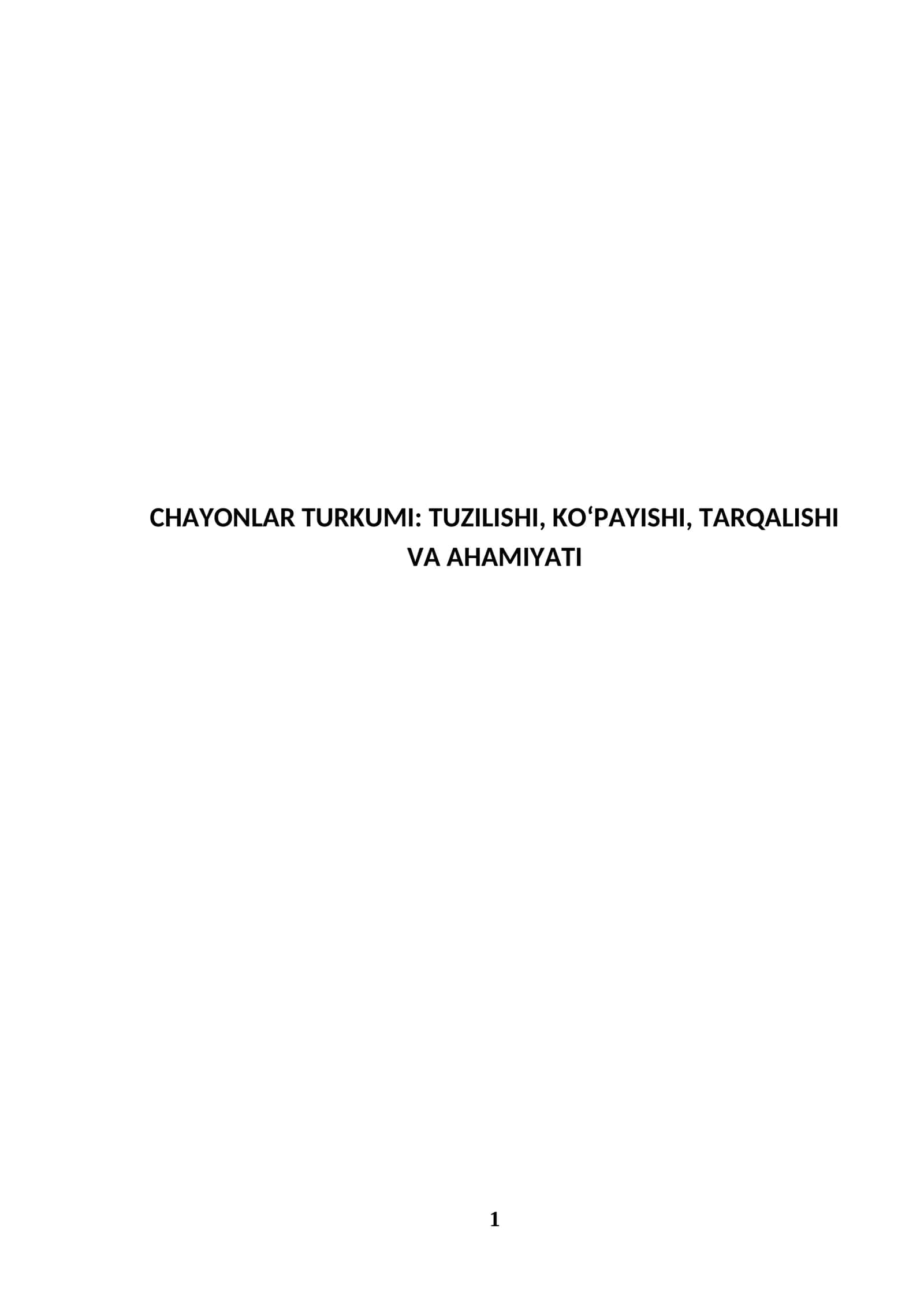 Chayonlar turkumi