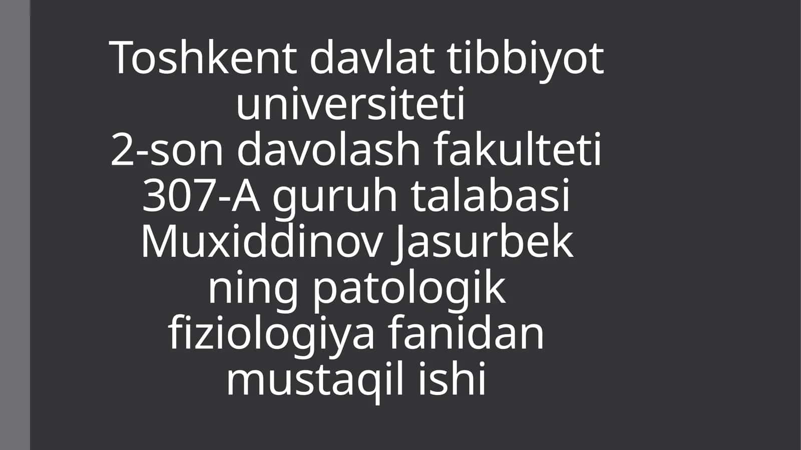 Patologik fiziologiya fanidan mustaqilishi - Ekstremal holatlar patofiziologiyasi