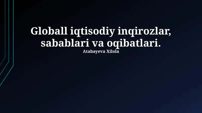 Global iqtisodiy inqirozlar