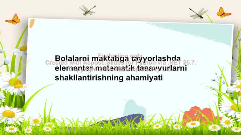 Bolalarni Maktabga Tayyorlashda Elementar Matematik Tasavvurlarni Shakllantirishning Ahamiyati
