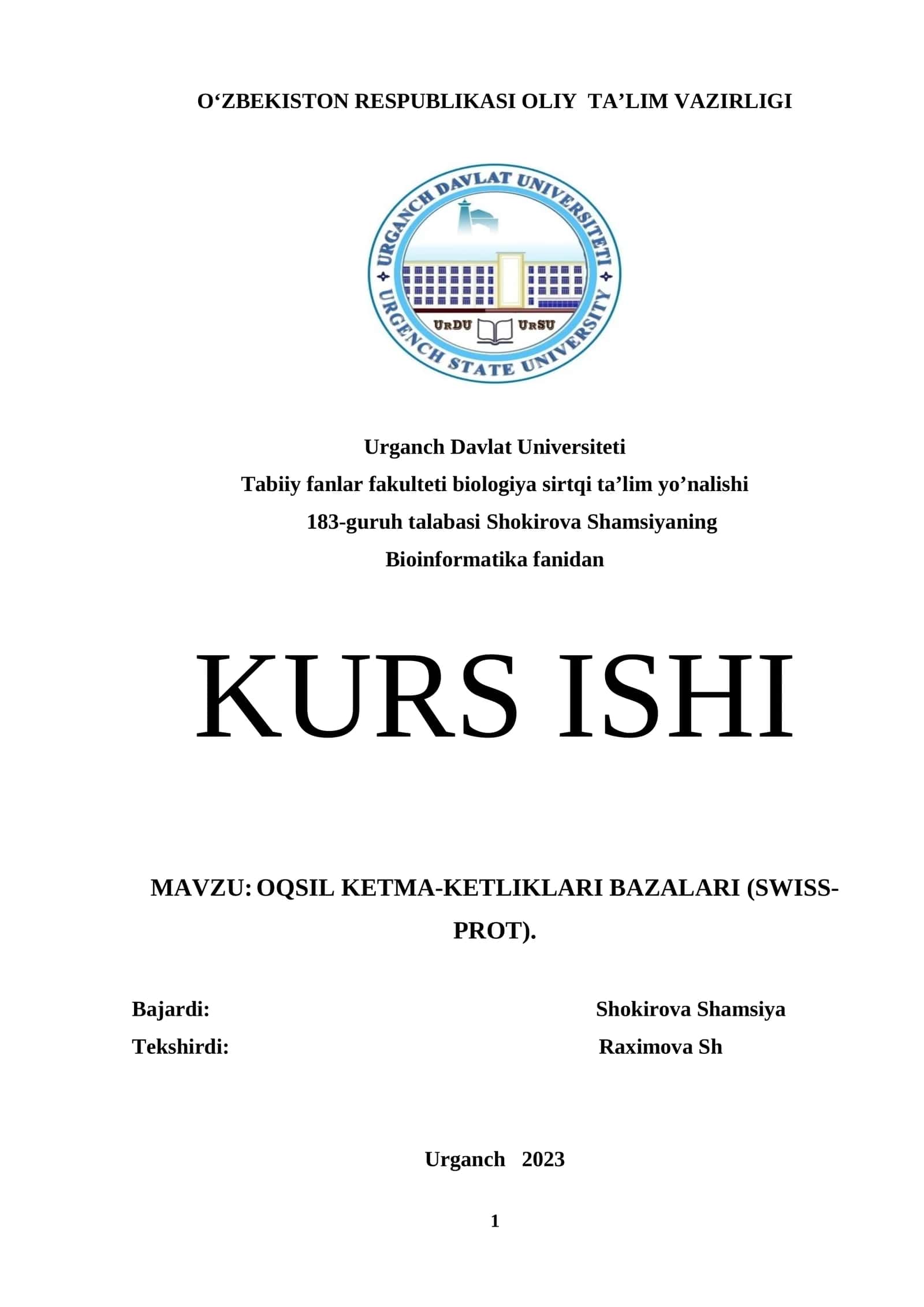Oqsil ketma-ketliklari bazalari (SWISS-PROT)