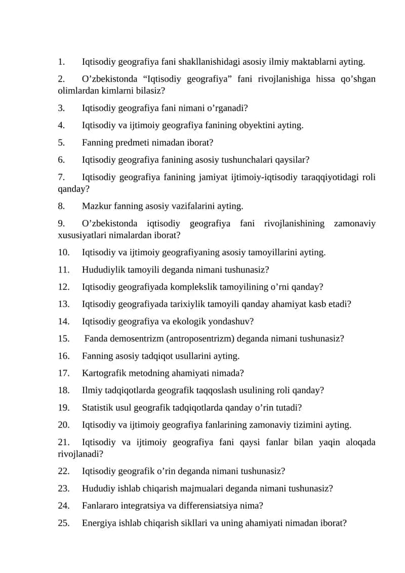 Iqtisodiy Geografiya Fanining O'qitish Metodologiyasi