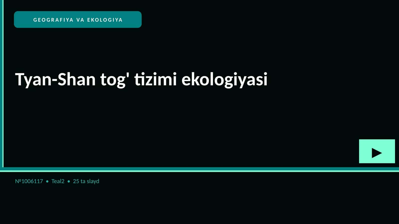 Tyan-Shan tog' tizimi ekologiyasi