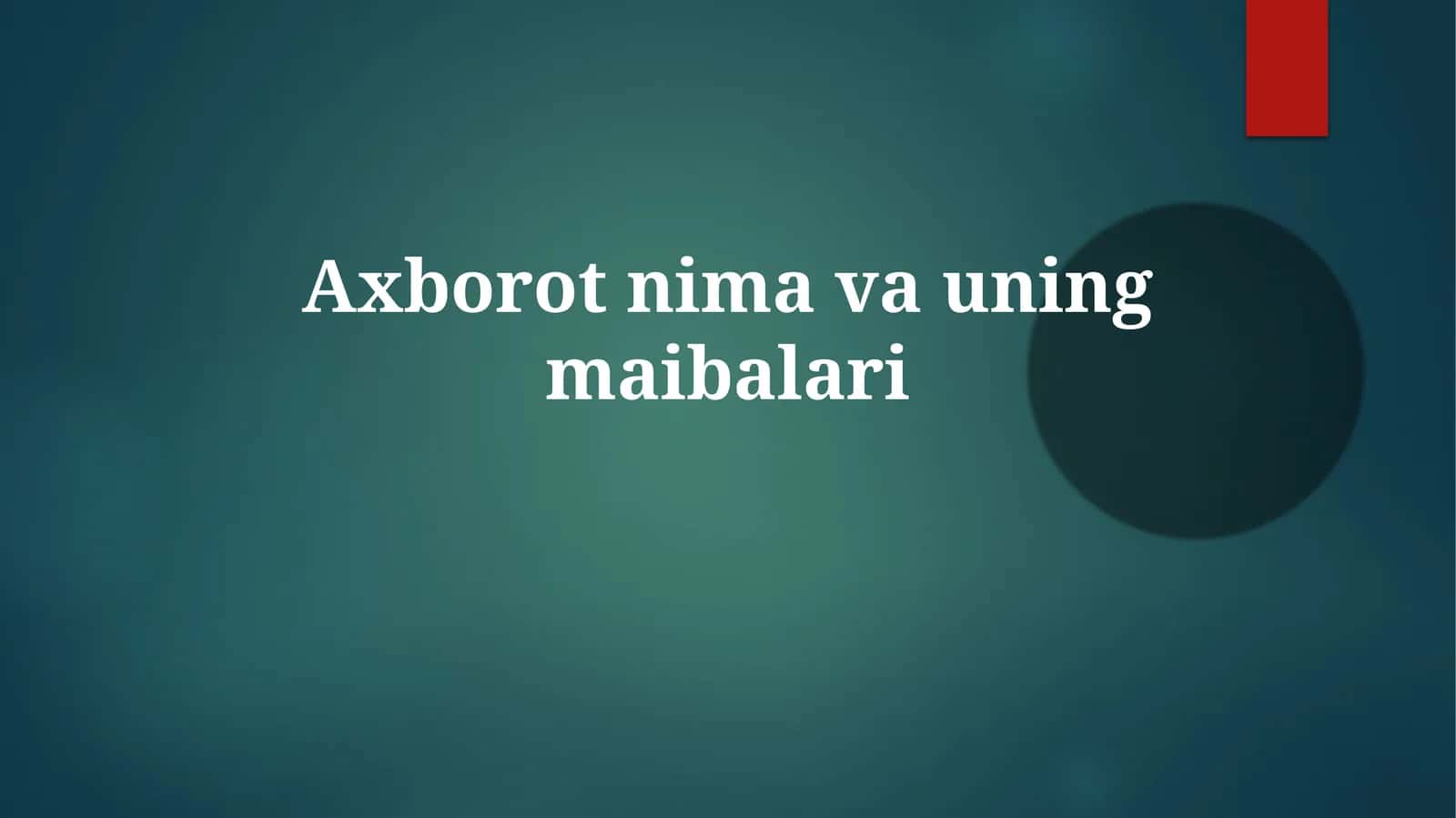 Og'zaki axborot manbalar