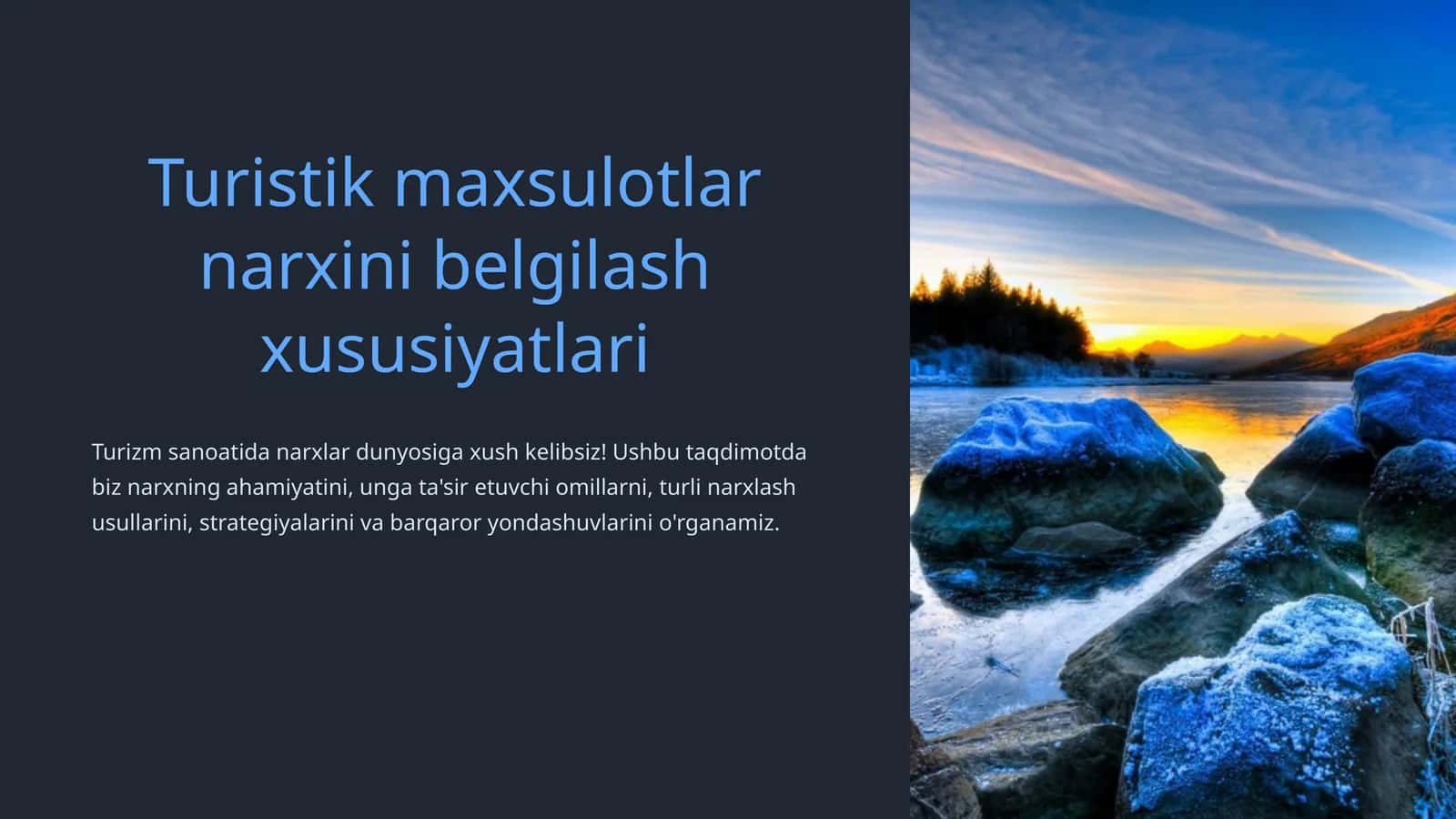 Turistik maxsulotlar narxini belgilash xususiyatlari