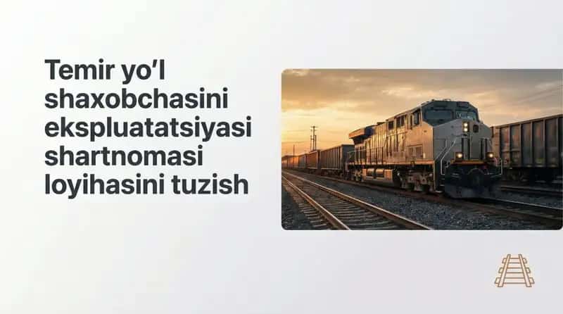 Temir yoʻl shaxobchasini ekspluatatsiyasi shartnomasi loyihasini tuzish