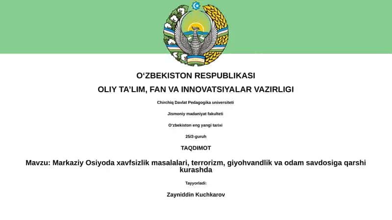 Oʻzbekiston eng yangi tarixi 25/2-guruh