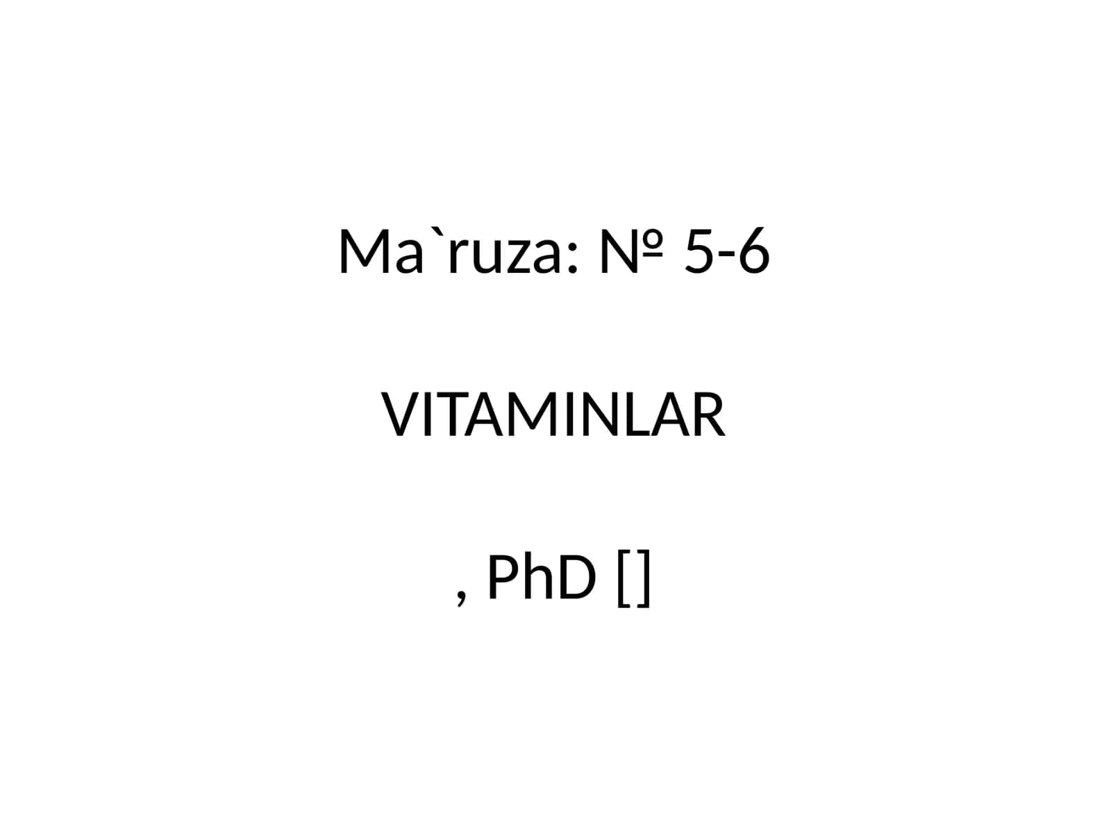 VITAMINLAR