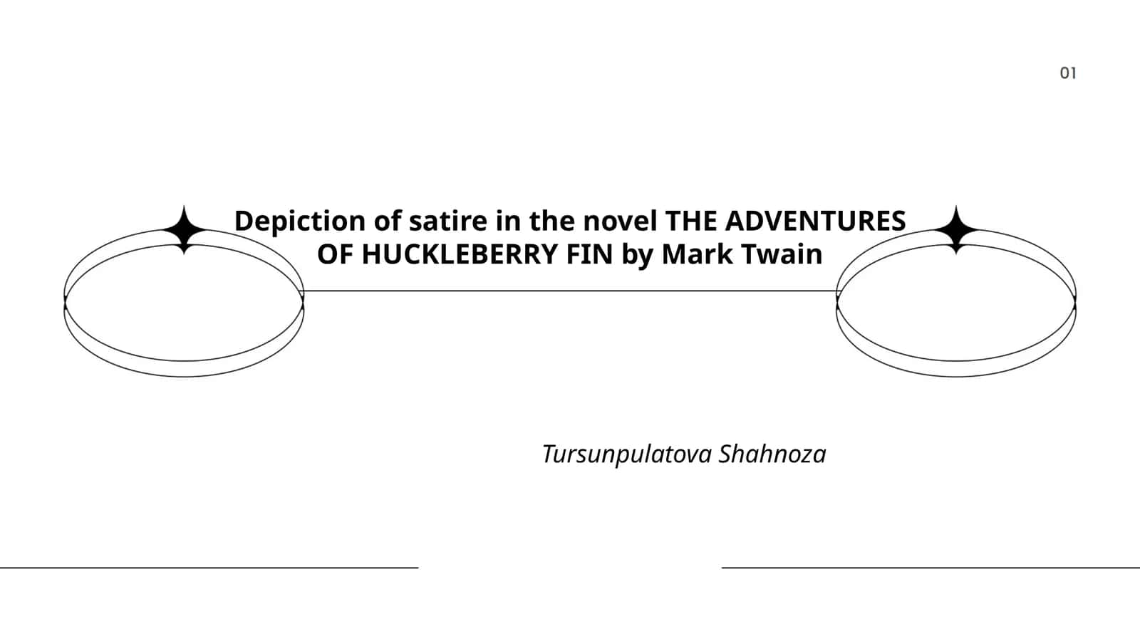Depiction of satire in the novel THE ADVENTURES OF HUCKLEBERRY FIN by Mark Twain