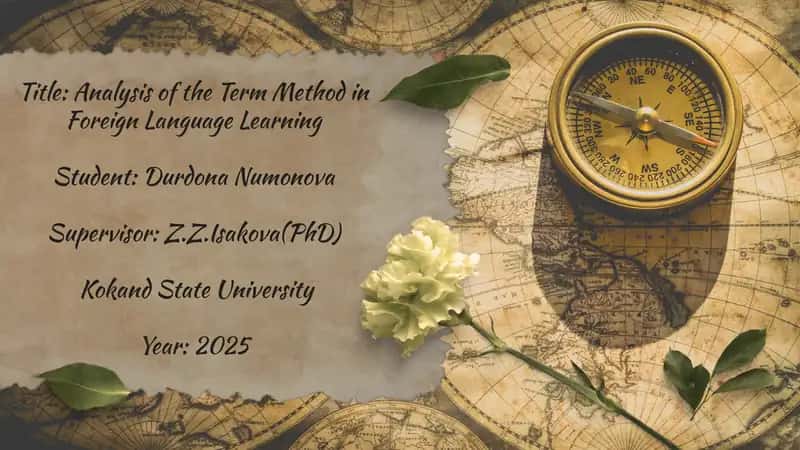 Analysis of the Term Method in Foreign Language Learning