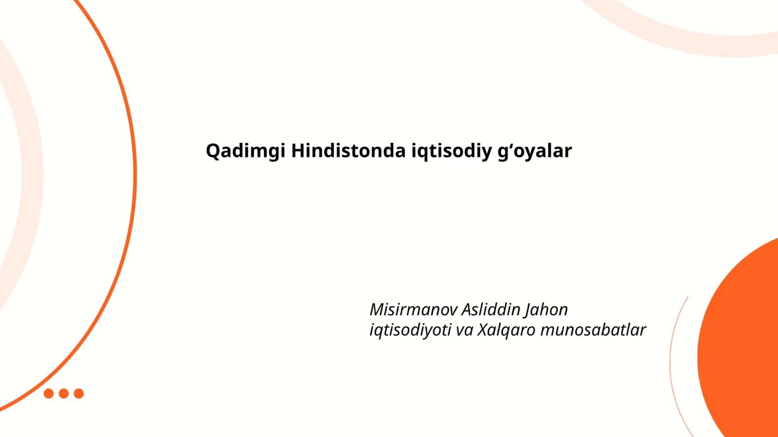 Qadimgi Hindistonda iqtisodiy gʻoyalar