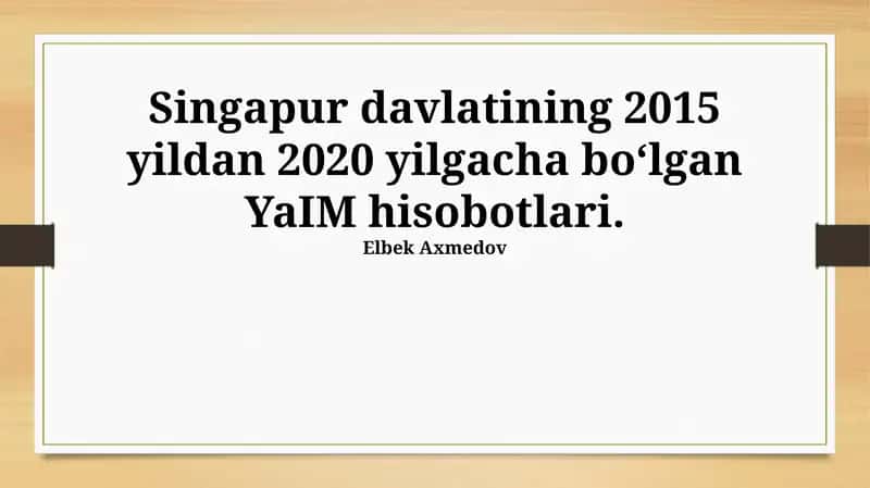YaIM hisobotlari 2015-2020