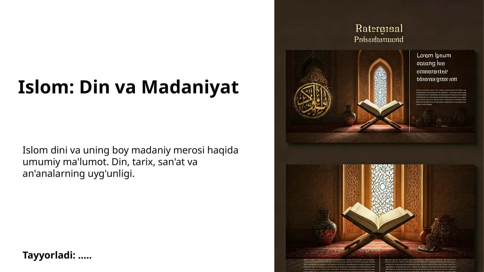 Islom: Din va Madaniyat