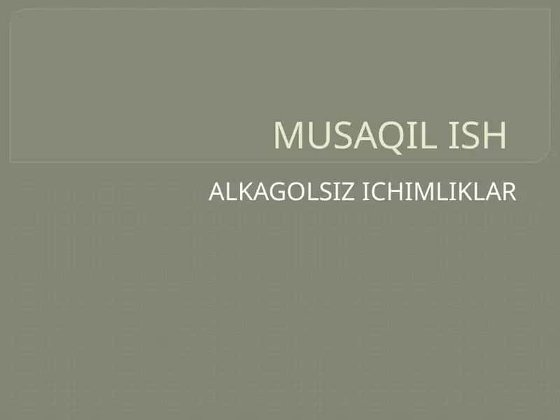 Alkagolsiz Ichimliklar