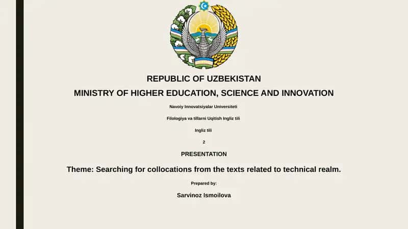 Searching for collocations from the texts related to technical realm