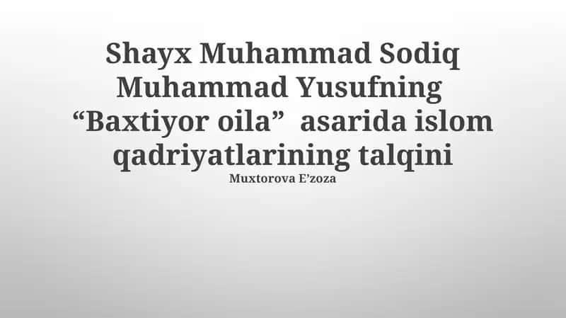 Baxtiyor oila