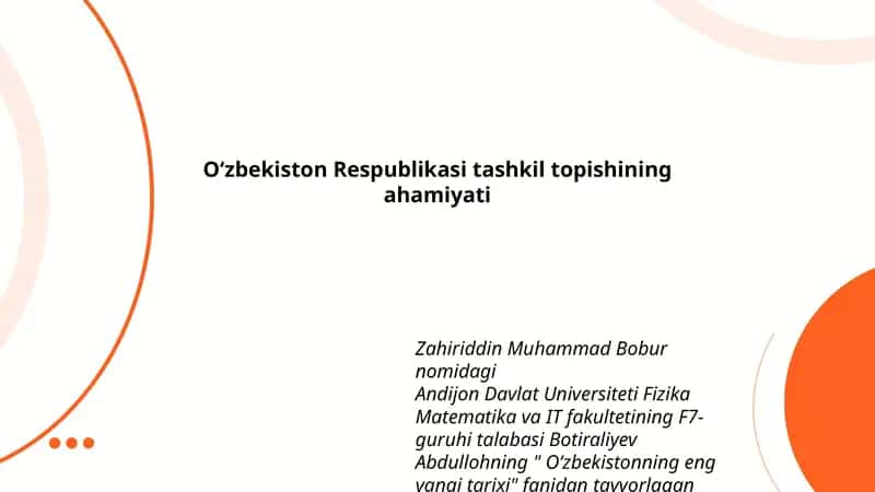 O‘zbekistonning eng yangi tarixi
