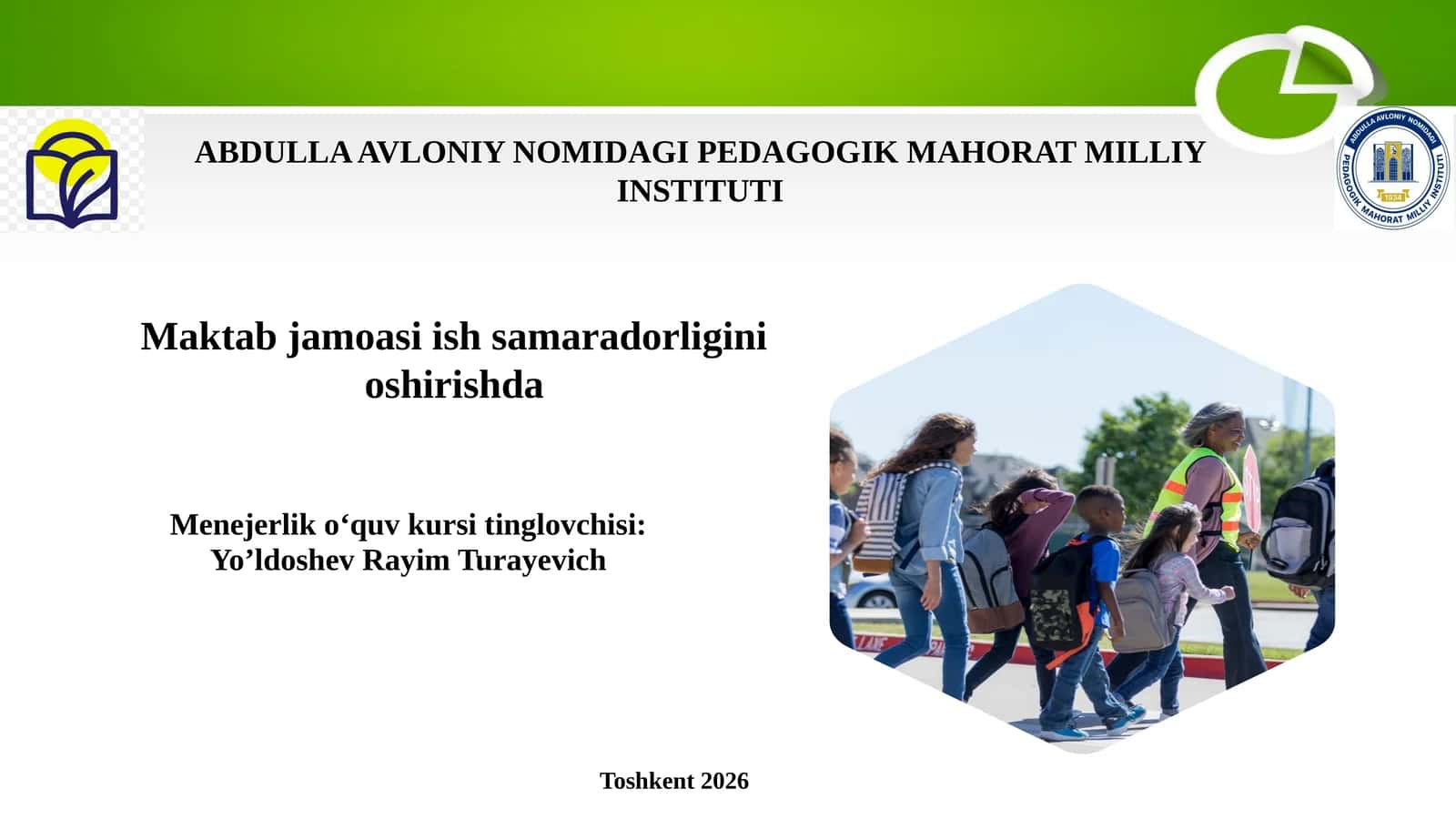 Maktabjamoasiishsamaradorliginioshirishda