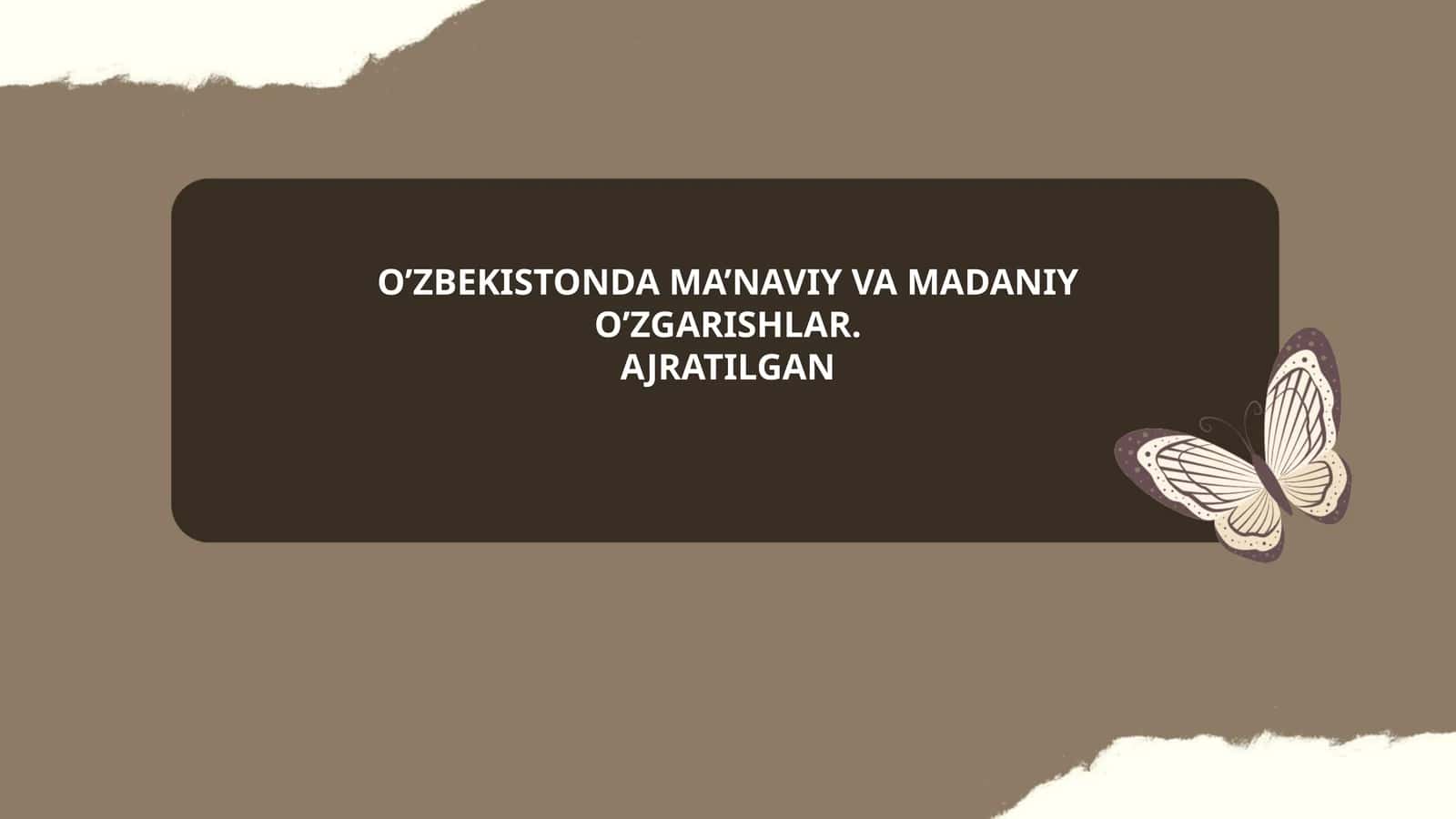 Milliy o'zlikni anglash