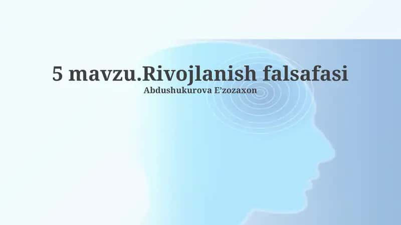 Rivojlanish falsafasi