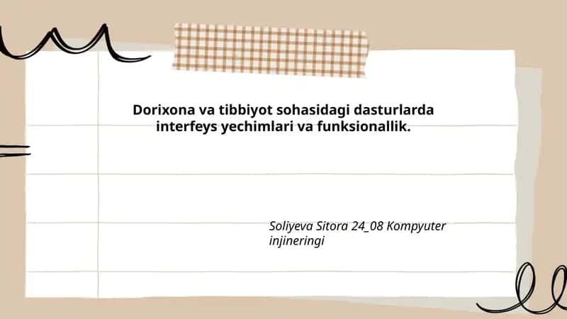 Dorixona va Tibbiyot Dasturlari