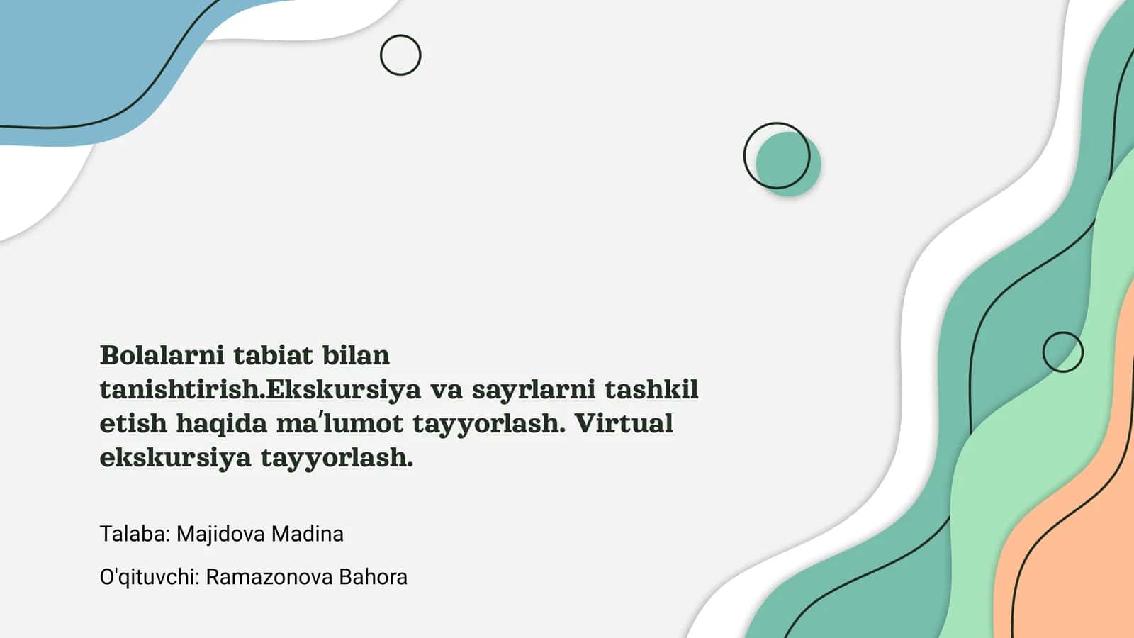 Bolalarni tabiat bilan tanishtirish