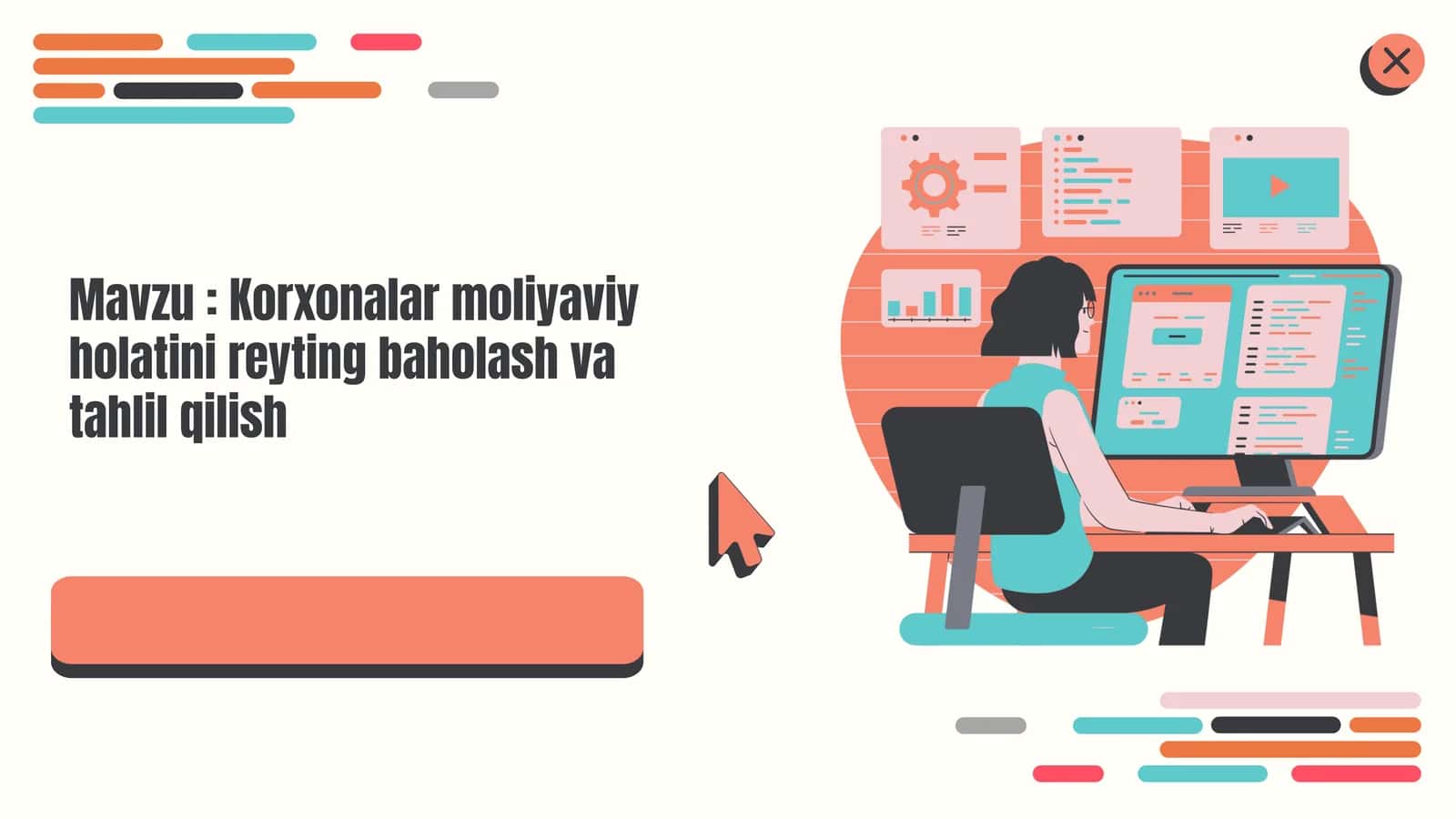 Korxonalar moliyaviy holatini reyting baholash va tahlil qilish