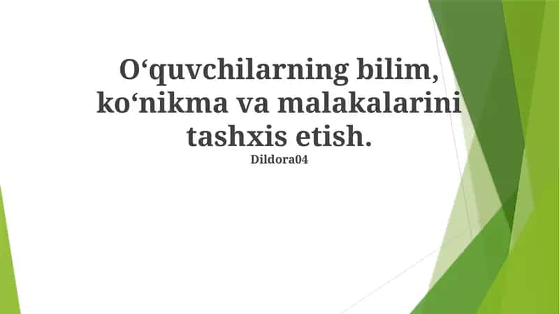 Samarali Testlarni Ishlab Chiqish
