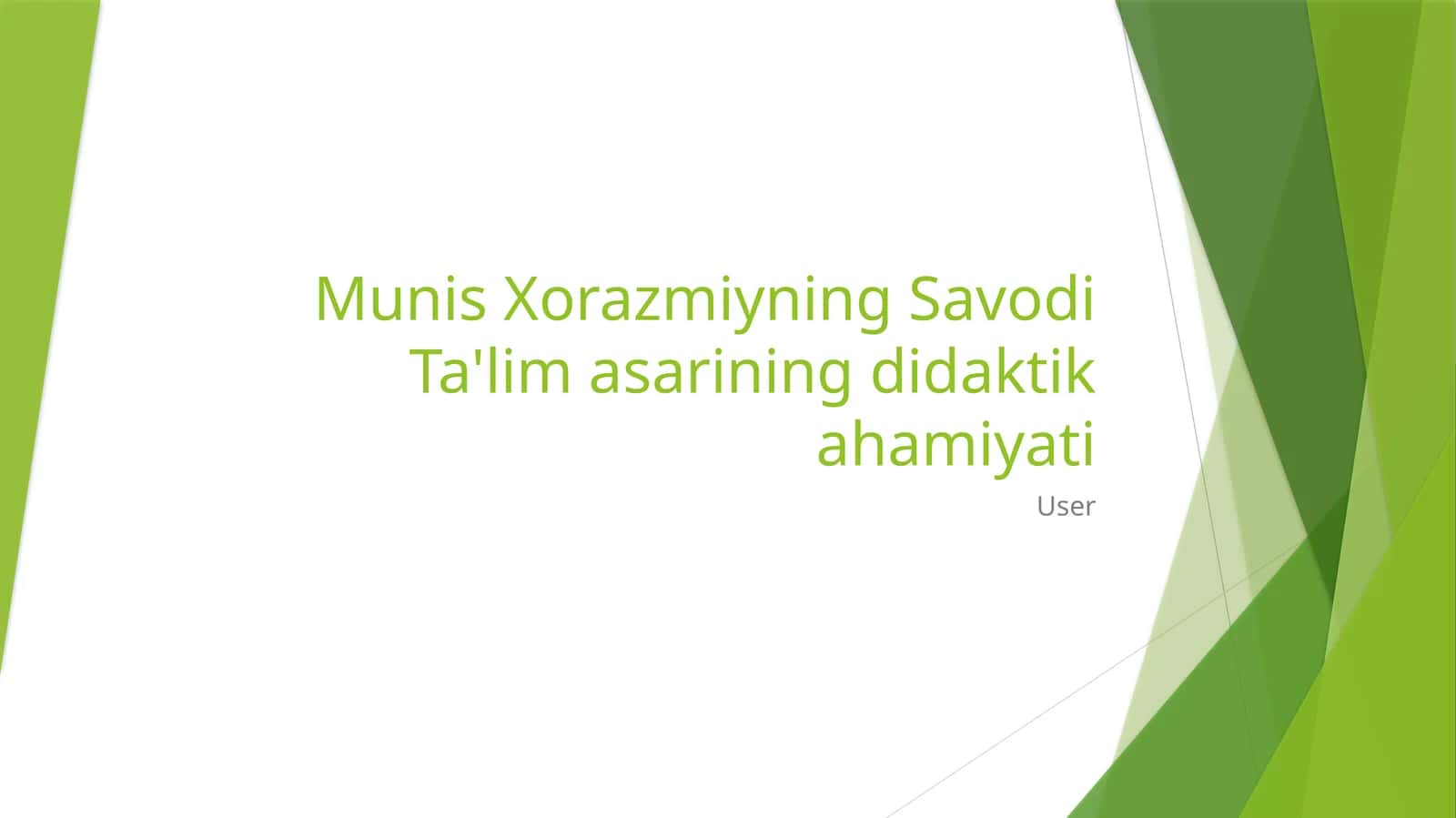Munis Xorazmiyning Savodi Ta'lim asarining didaktik ahamiyati