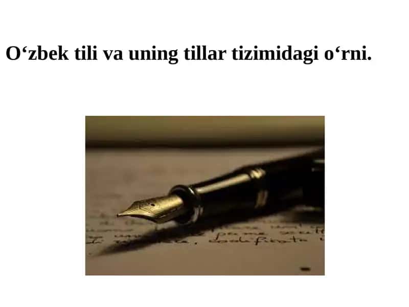 Oʻzbek tili va uning tillar tizimidagi oʻrni