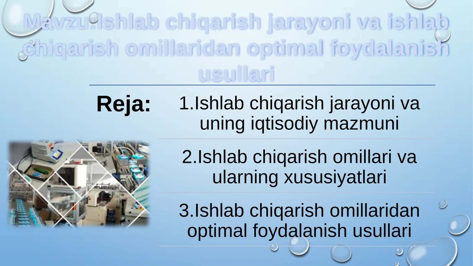 Ishlabchiqarish jarayoni