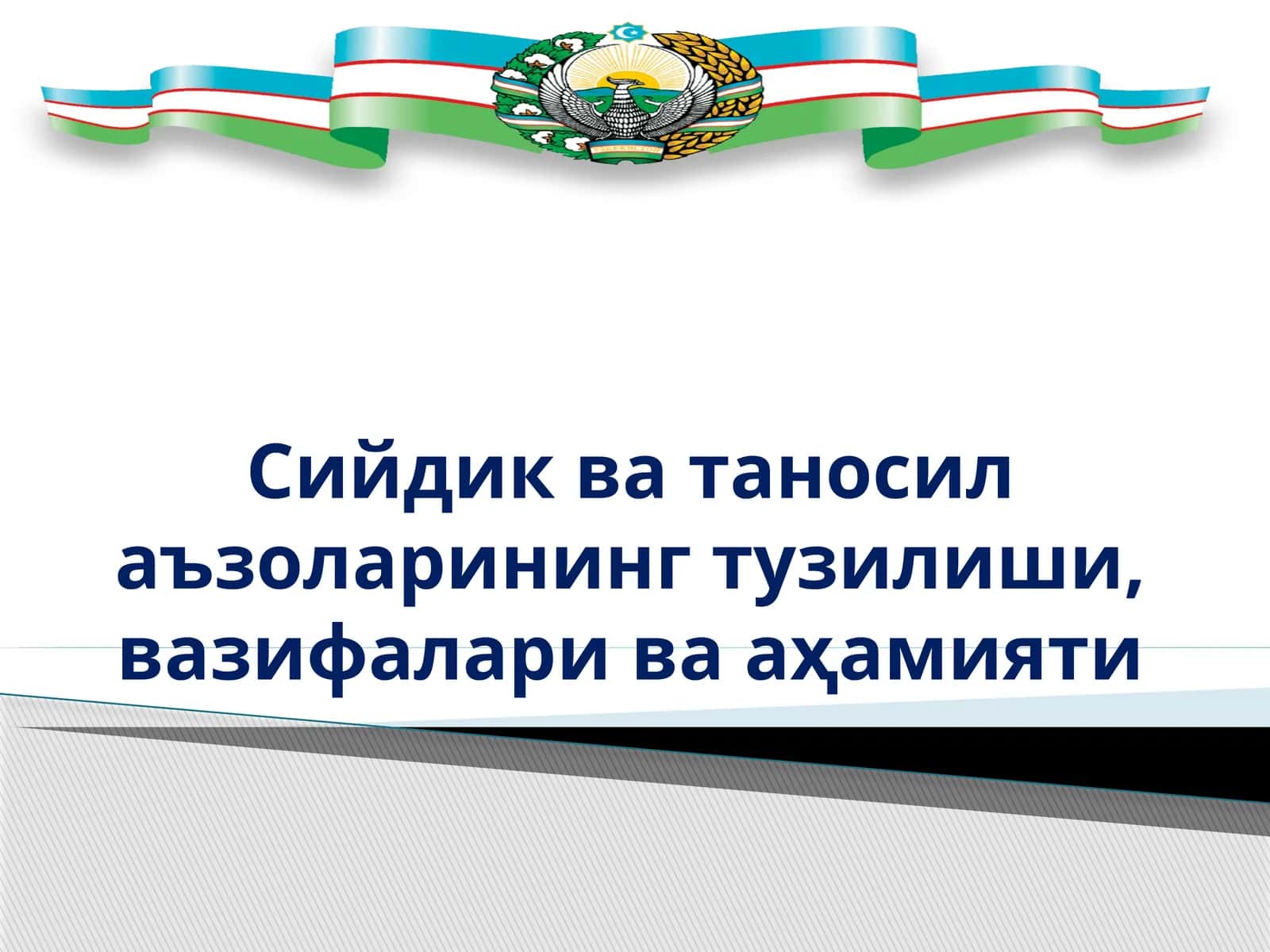 Сийдик ва таносил аъзоларининг тузилиши, вазифалари ва аҳамияти