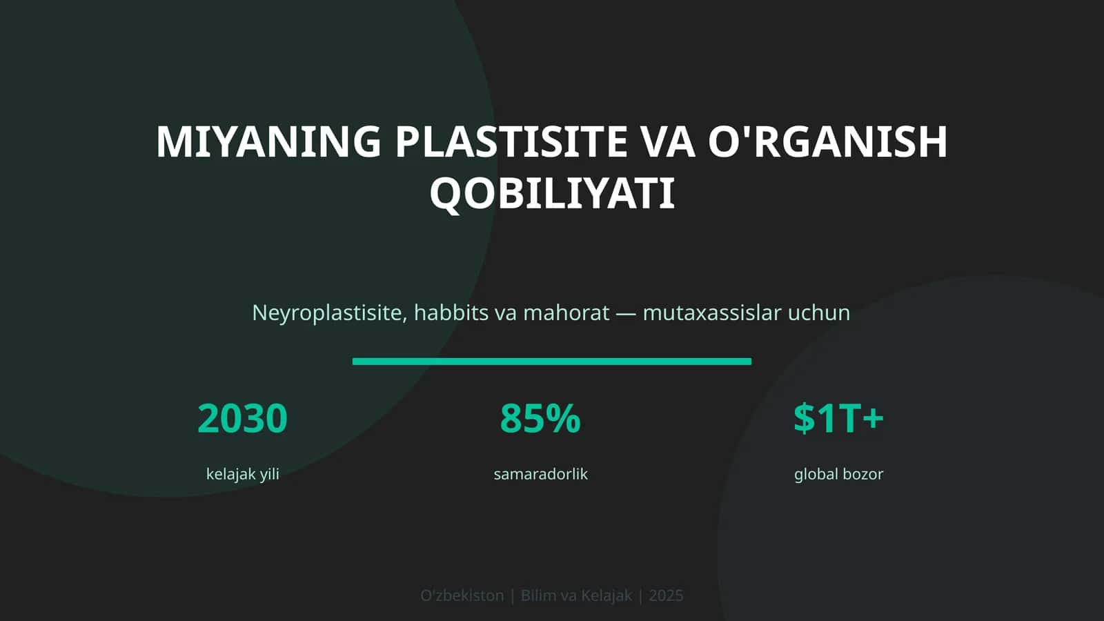 MIYANING PLASTISITE VA O'RGANISH QOBILIYATI