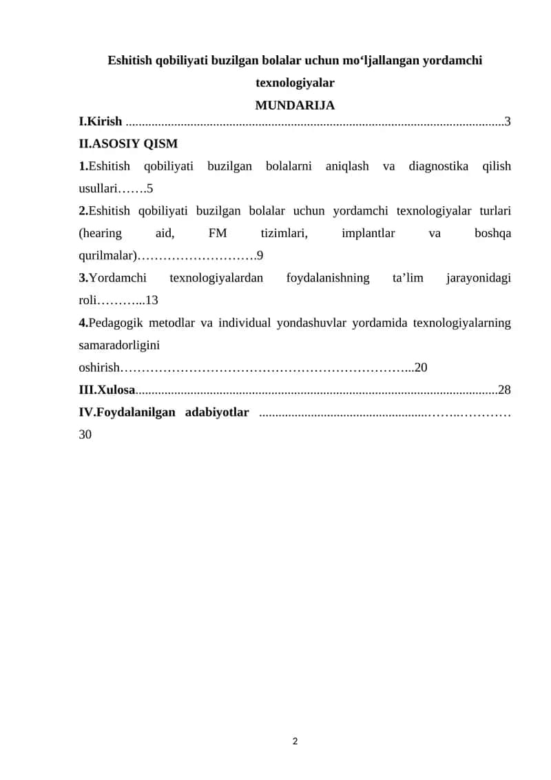 Eshitish qobiliyati buzilgan bolalar uchun mo‘ljallangan yordamchi texnologiyalar
