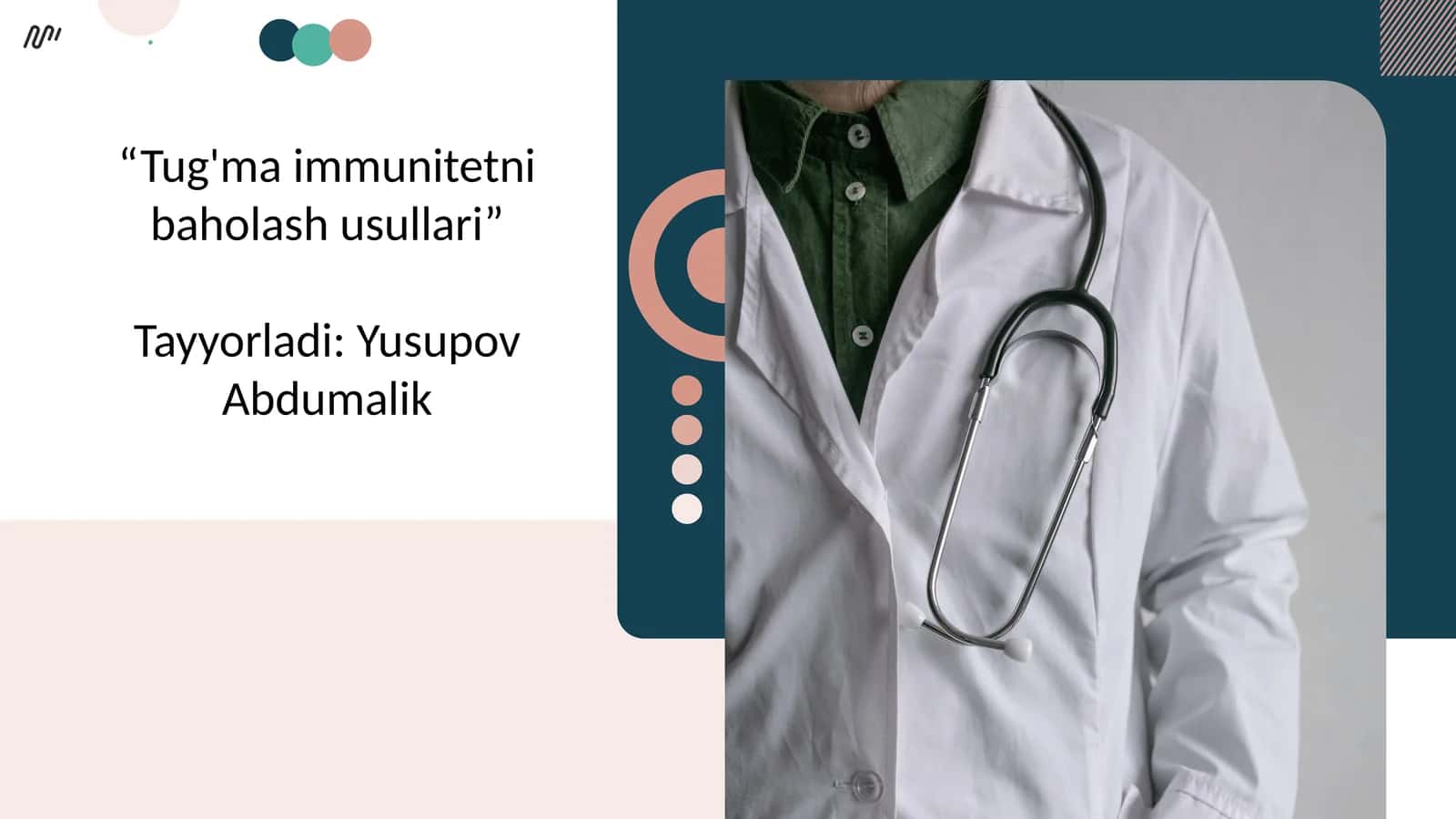 “Tug'ma immunitetni baholash usullari”