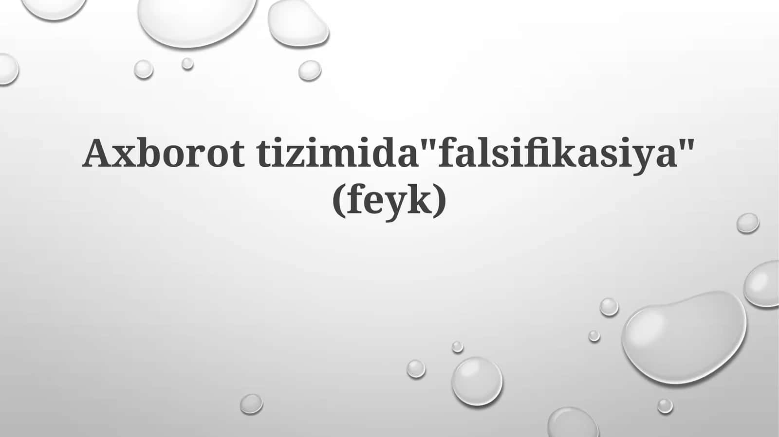 Soxta Ma'lumotlarning Tarqalishi