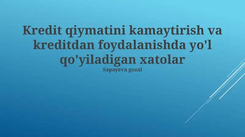 Kreditni Samarali Boshqarish Strategiyalari