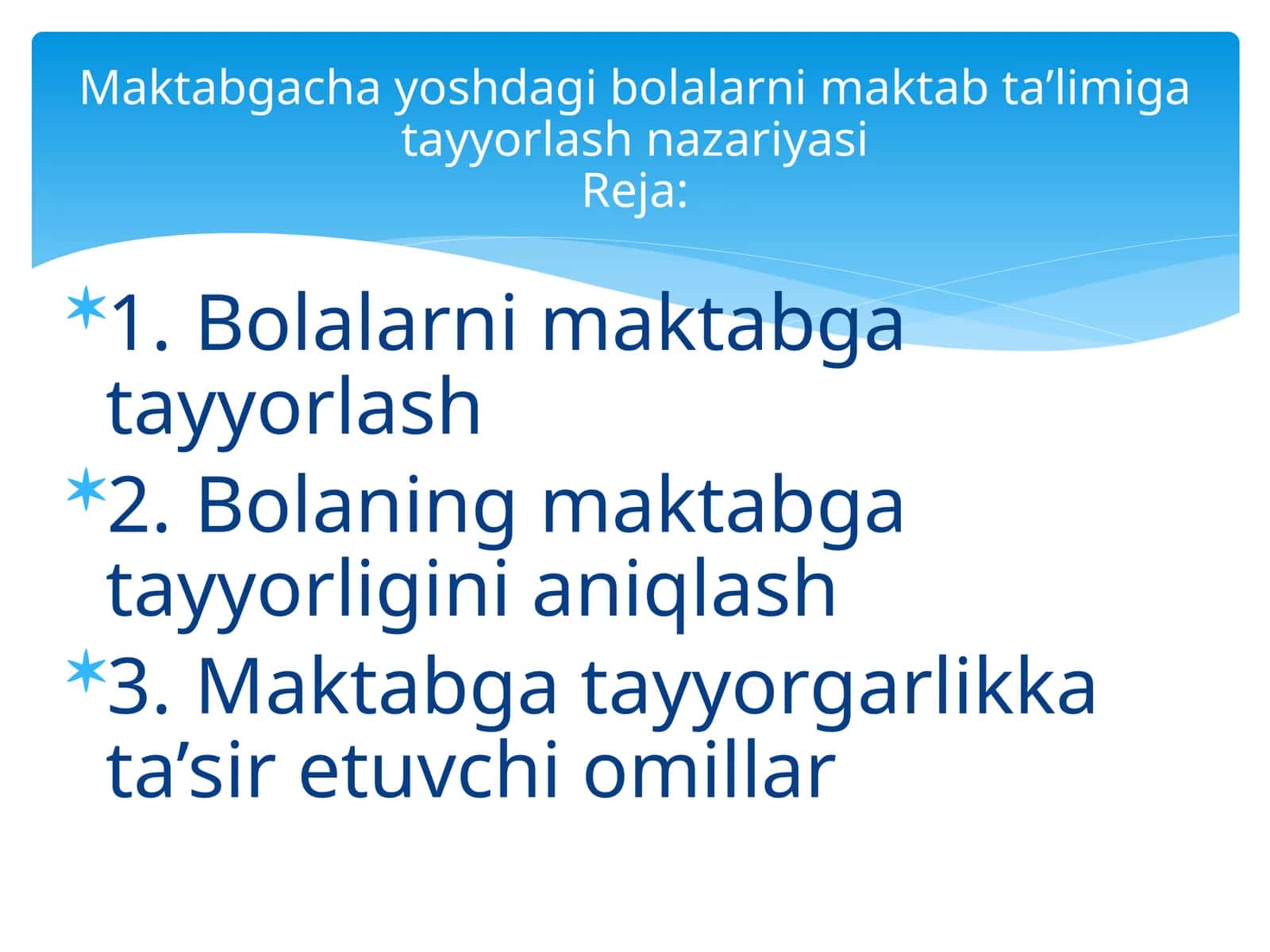 Bolalarni maktabga tayyorlash
