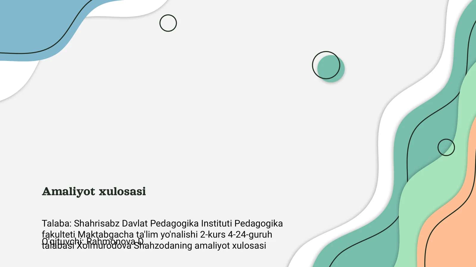 Amaliyot xulosasi