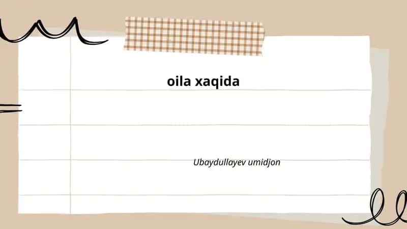 Oila va oilaviy qadriyatlar