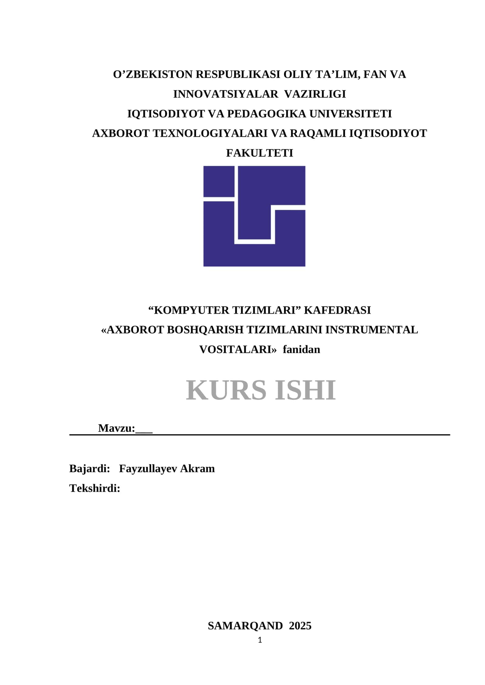 Algoritmning Umumiy Tushunchasi