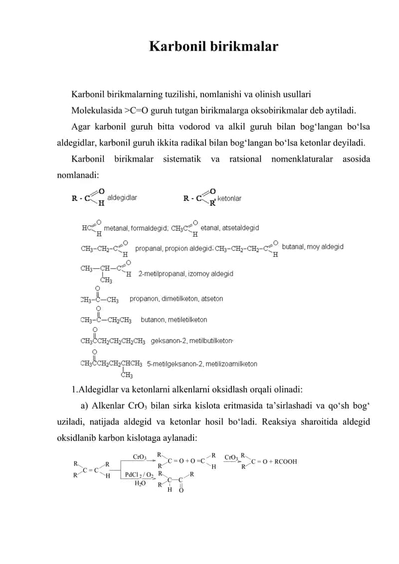 Karbonil birikmalar
