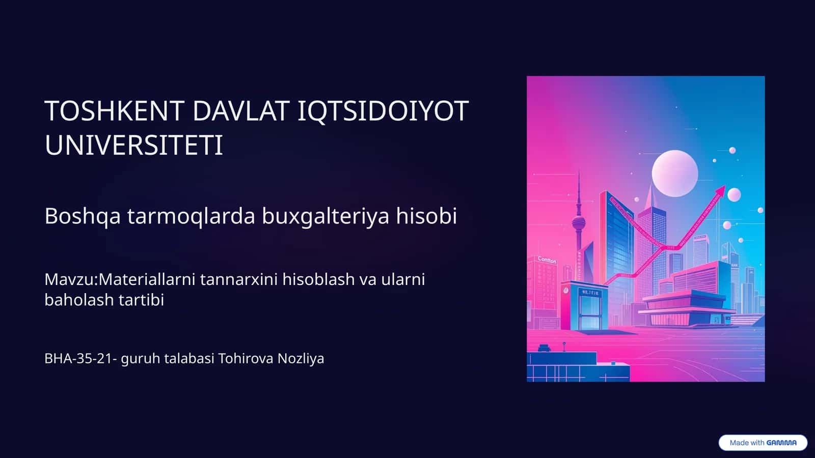 Materiallarni tannarxini hisoblash va ularni baholash tartibi