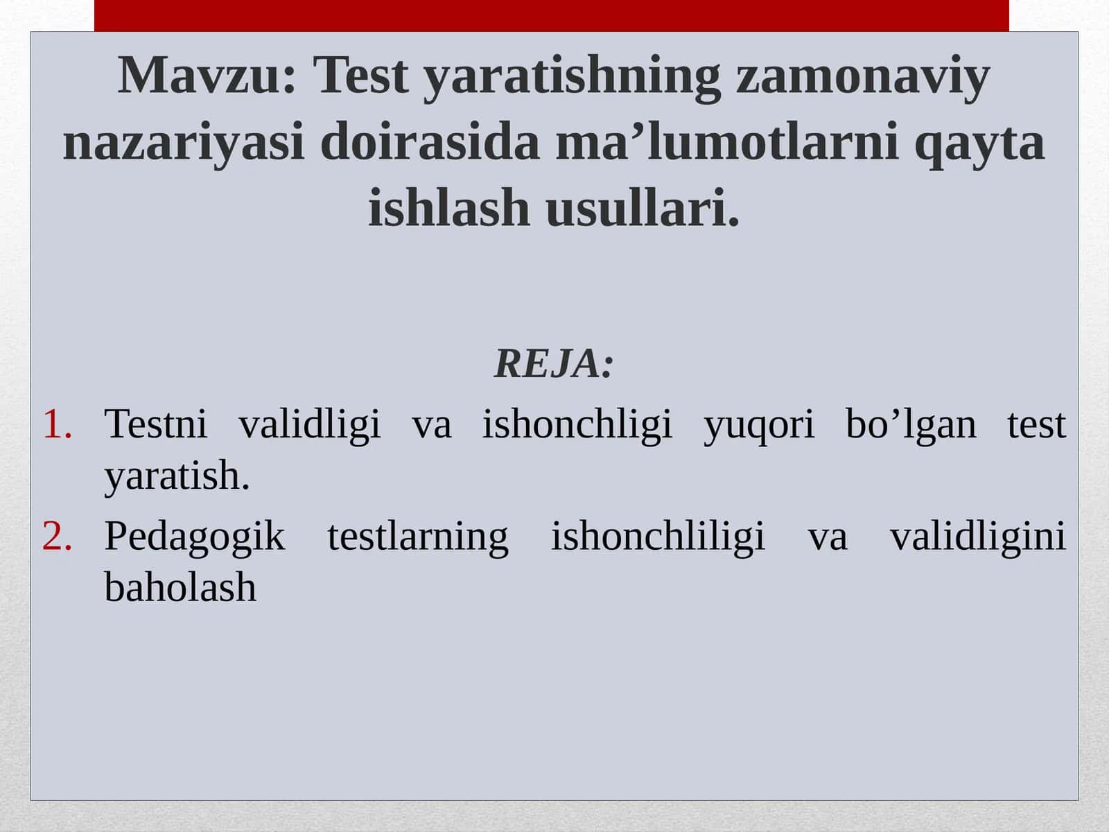 Pedagogik testlar