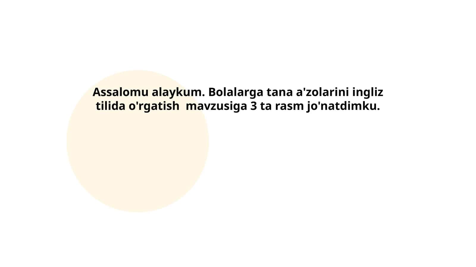 Bolalarga tana a'zolarini ingliz tilida o'rgatish