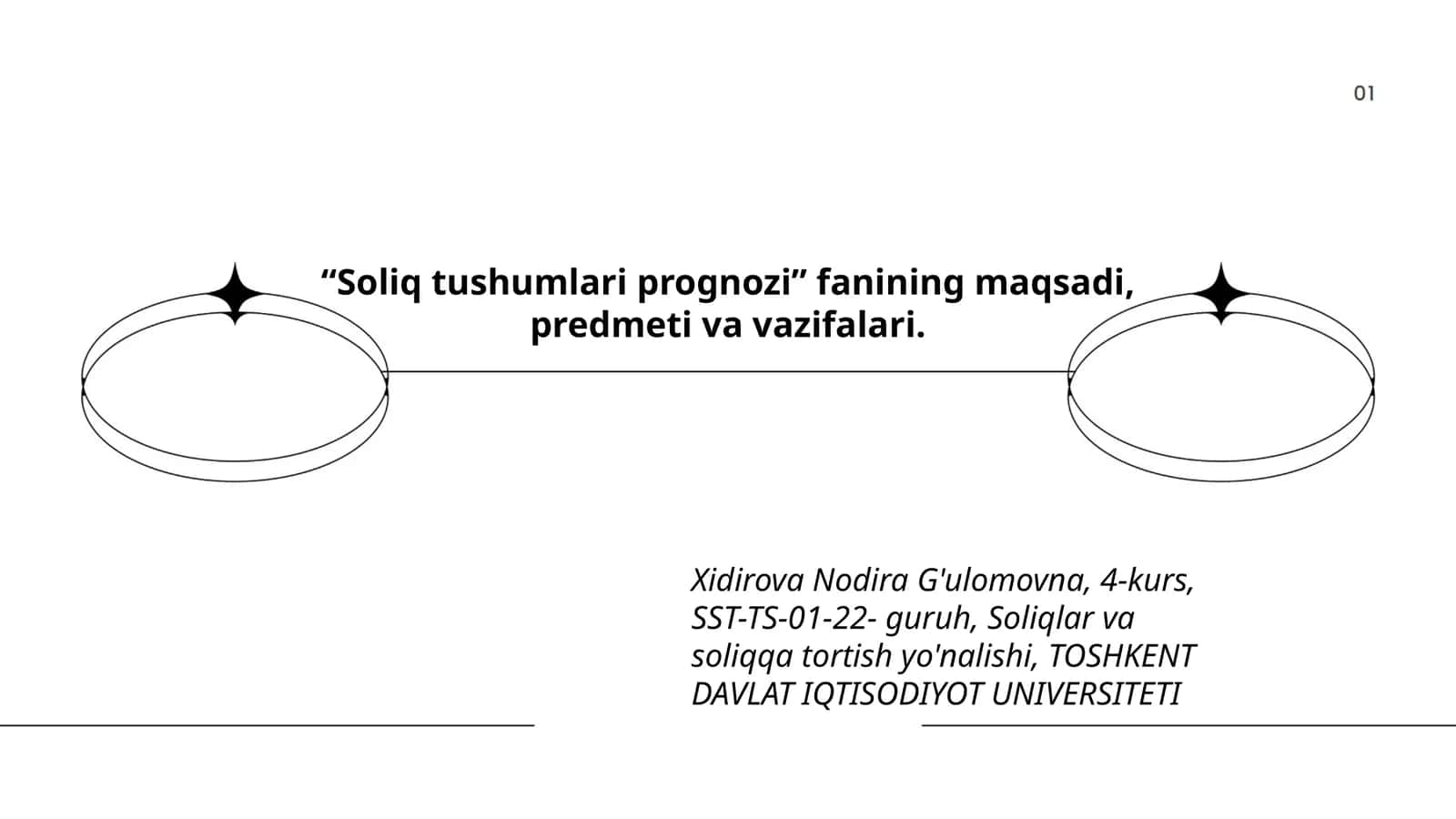Soliq tushumlari prognozi fanining maqsadi, predmeti va vazifalari