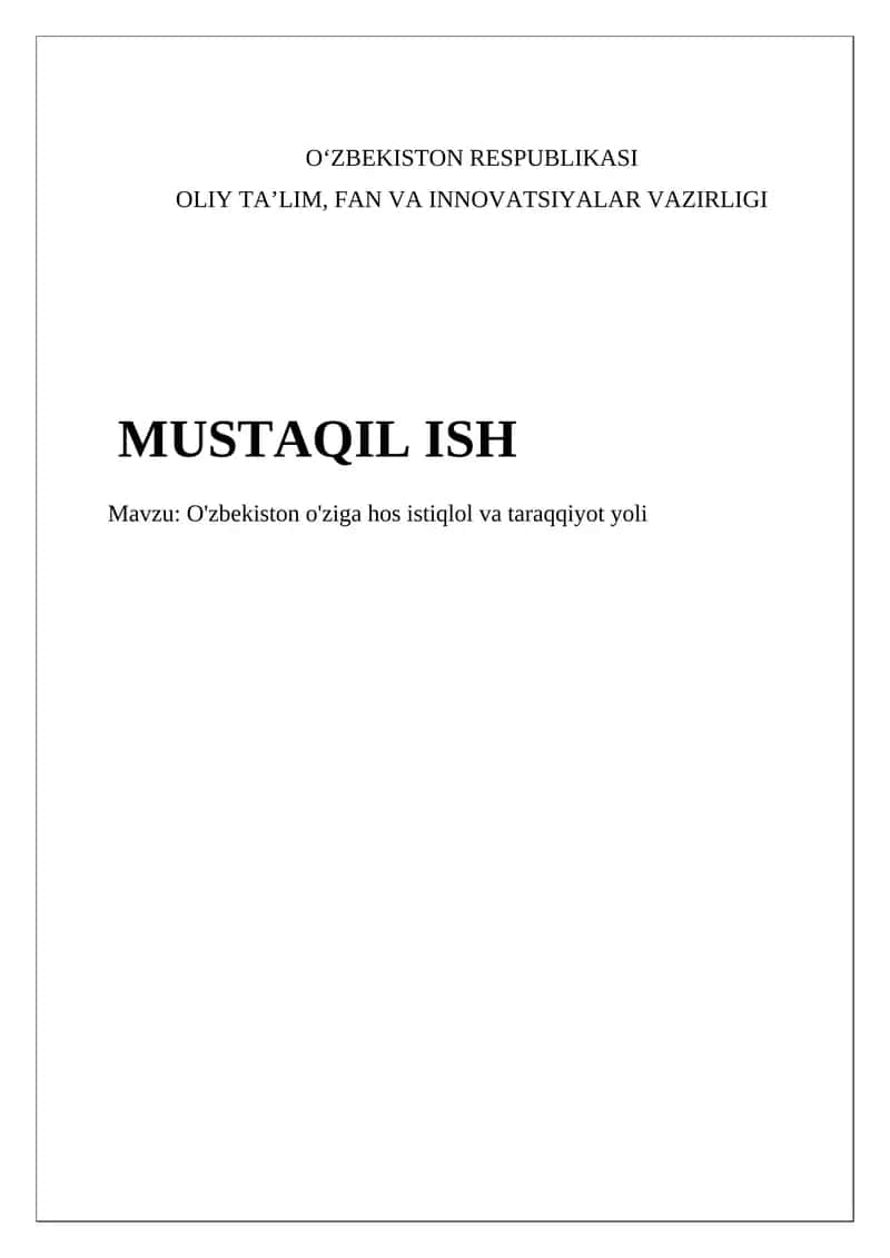O'zbekiston Mustaqilik yoli